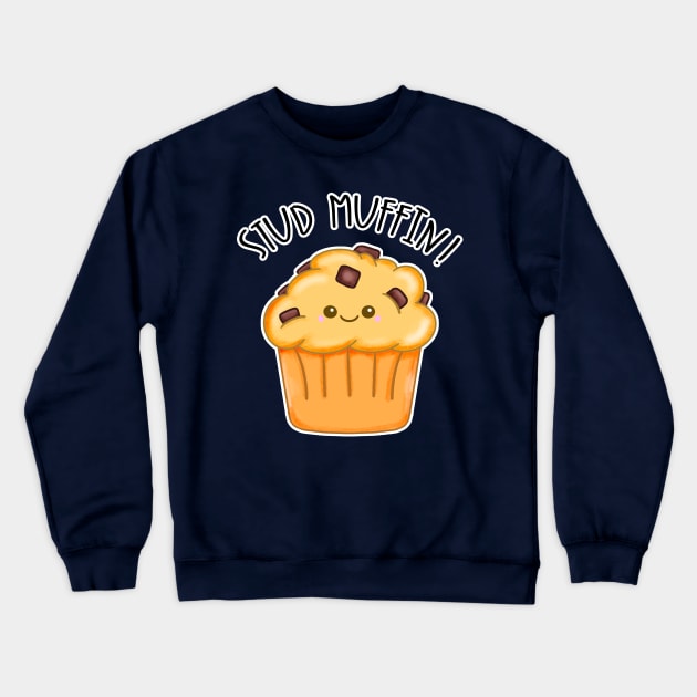 Kawaii Chocolate Chip Stud Muffin Crewneck Sweatshirt by bolincradleyart